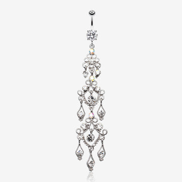 Majestic Chandelier Belly Ring-Clear Gem